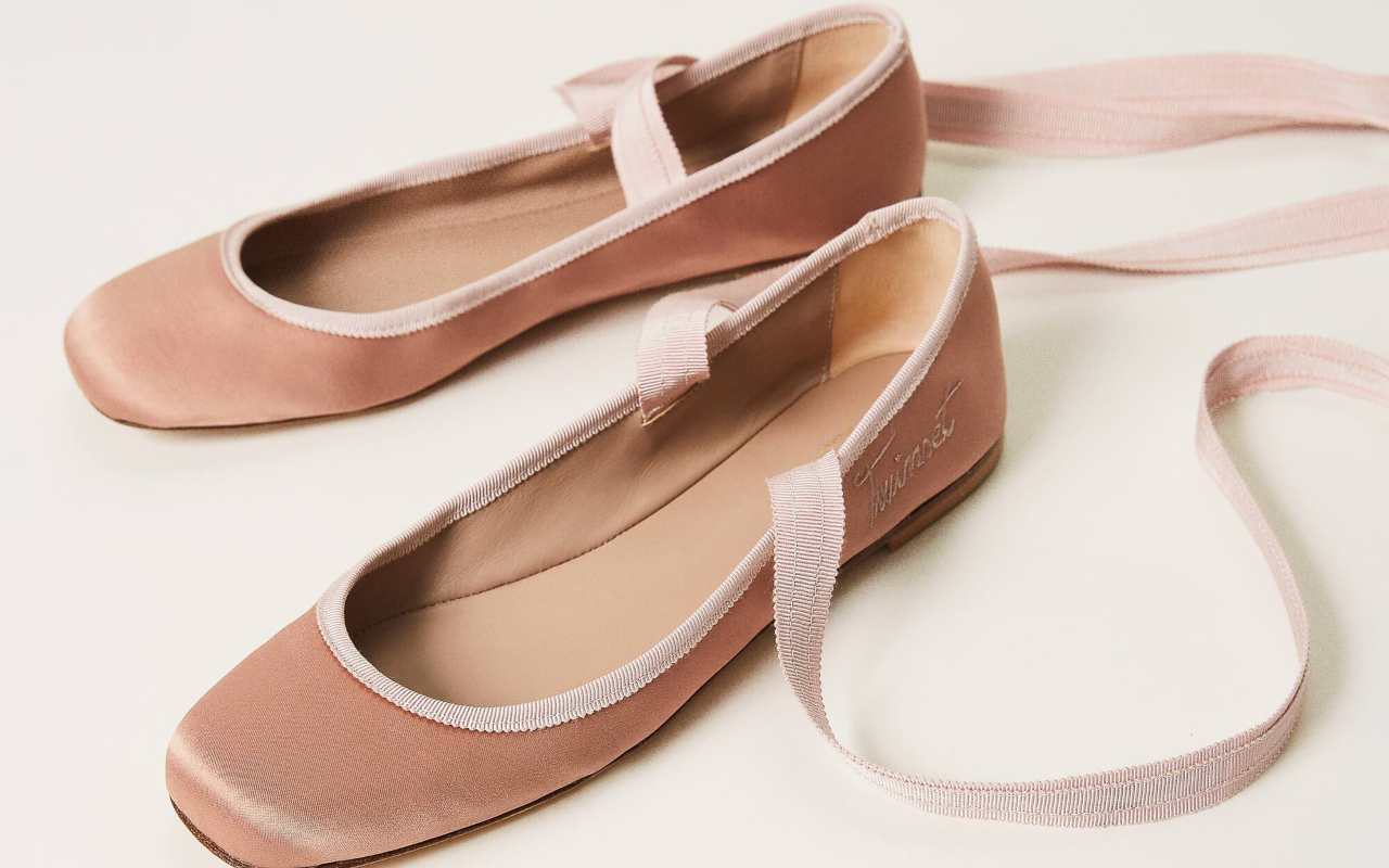 Ballerine in raso rosa